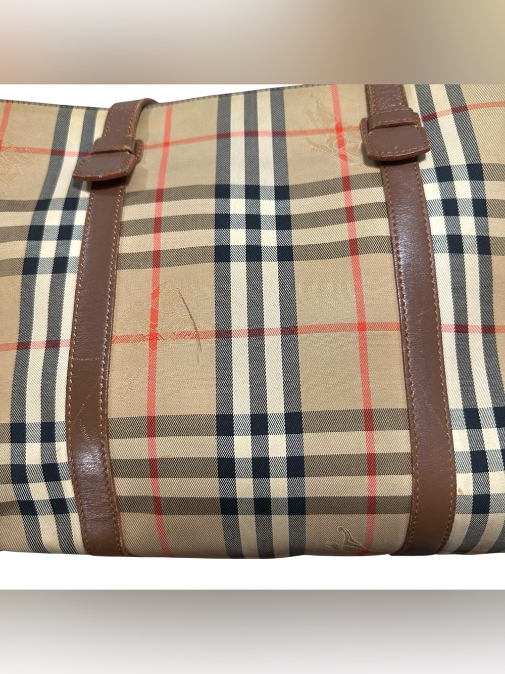 Burberry Nova Check & Brown Leather Large Tote Bag - Picture 14 of 16